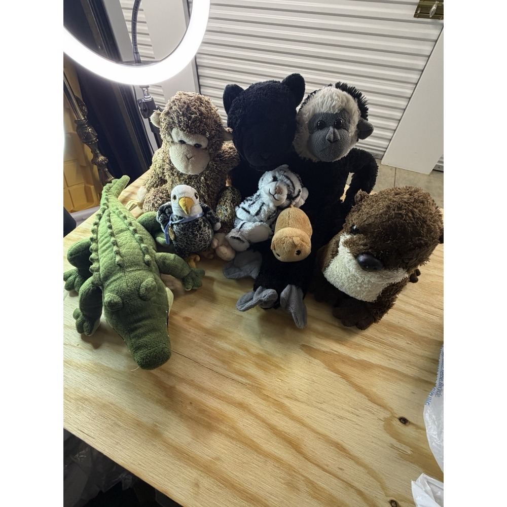 Zoo Wildlife Plush Lot Aurora Miyoni Alligator Otter Black Bear Monkey‎
